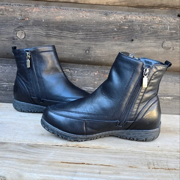 ✨️Blondo NEW Alessa Black Leather, Aqua Protect, Insulated Winter Bootie. 9WW - Picture 4 of 15
